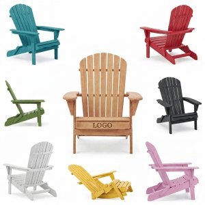 Customizable Folding Solid Wood Lounge Chair with Ergonomic Reclined Seat