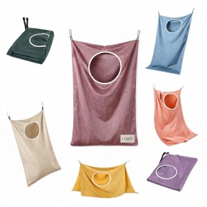 Space-Saving Door Hanging Laundry Hamper with Reinforced Hooks