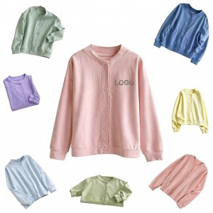 Button-Front Knit Cardigan Bomber Jacket with Ribbed Trim