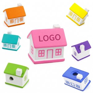 Squeezable Foam House Shaped Stress Reliever for Branding