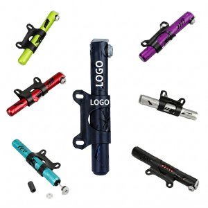 Portable Aluminum Alloy Mini Bicycle Pump with Frame Mounting Bracket