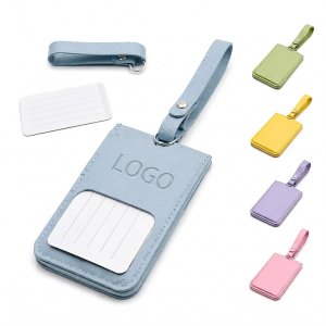 Vibrant Synthetic Leather Travel ID Tag with Adjustable Buckle Strap