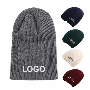 Relaxed Fit Rib-Knit Slouchy Beanie for Casual Wear