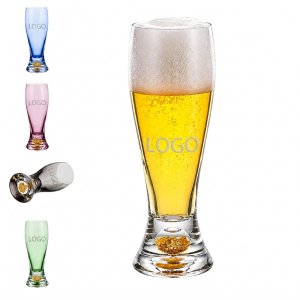 Shatter-Resistant weighted Base Pilsner Glass with Decorative Insert