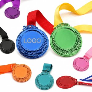 Colorful Recognition Award Medals with Coordinated Polyester Neck Ribbons