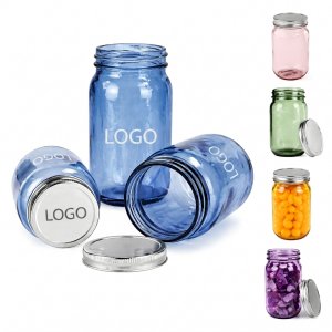 16 oz. Classic Glass Beverage Jar with Threaded Metal Lid