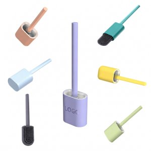 Flexible TPR Bristle Toilet Brush with Ventilated Quick-Dry Storage Base