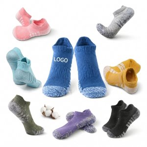 Athletic Anti-Slip Cotton Low Cut Socks with Breathable Mesh