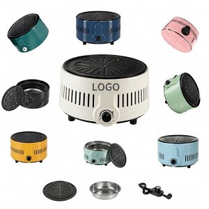 Adjustable Circular Tabletop Electric Grill with Non-Stick Surface