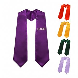 Academic Satin Graduation Stole with Contoured Neck for Commencement Ceremonies