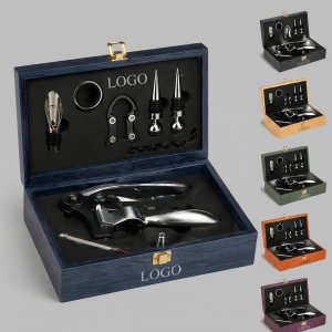 Comprehensive 9-Piece Wine Connoisseur Toolkit in Wooden Presentation Case